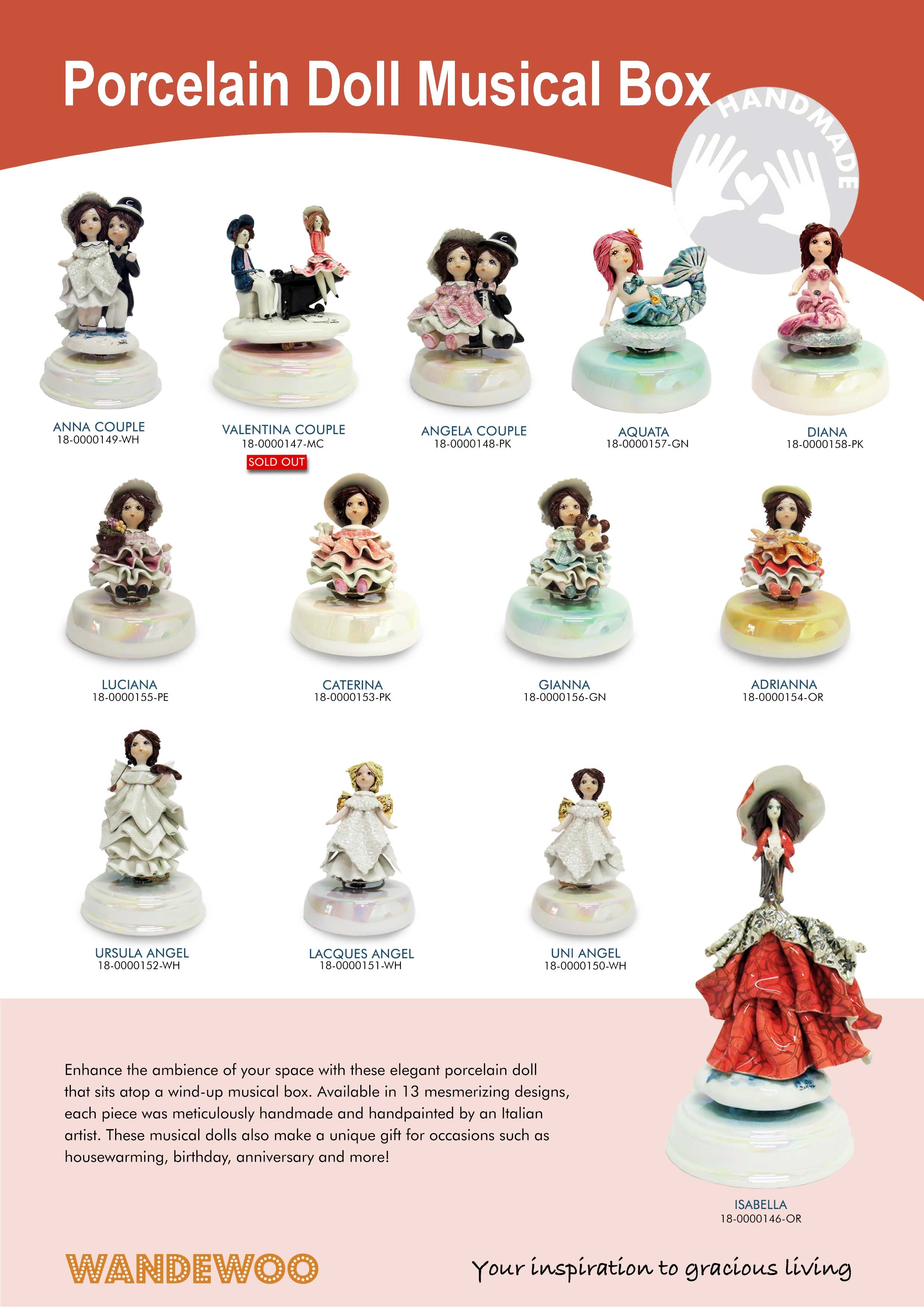 Porcelain Doll Music Boxes Home Decorations